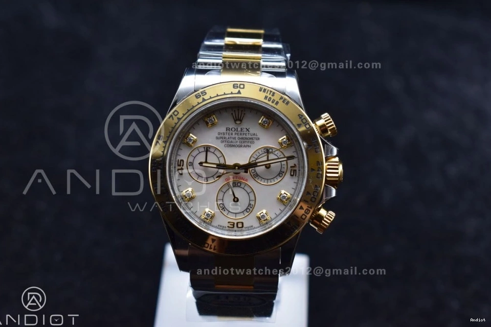 Diamond V YG Of Edition Clean Pearl Mother 116503 Dial on 740 SS White 1:1 SA4130 NewStyle Best Bracelet Daytona 0718